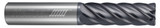 Photograph of a Helical Solutions 83923 |HVTI-050-60500-R.030 0.5000" (1/2) Cutter DIA x 0.5000" (1/2) Shank DIA x 0.0300" Radius x 2.5000" (2-1/2) Length of Cut x 5.0000" (5) Overall Length Carbide Corner Radius End Mill for Titanium, 6 Flutes, APLUS Coated - (HVTI-050-60500-R.030)