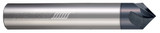 Photograph of a Helical Solutions 83794 |HPCM60-20500 0.5000" (1/2) Shank DIA x 60° Included Angle x 3.0000" (3) Overall Length X 0.0100" Tip DIA Carbide Chamfer Mill, 2 Helical Flutes, APLUS Coated - (HPCM60-20500)