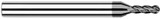 Photograph of a Harvey Tool 799515 | 0.0150" (1/64) Cutter DIA x 0.0450" Length of Cut Carbide Ball End Mill, 4 Flutes, CVD Diamond 4µm