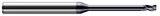 Photograph of a Harvey Tool 800531 | 0.0310" (1/32) Cutter DIA x 0.0050" Radius x 0.4700" Length of Cut x 0.1560" (5/32) Reach Carbide Corner Radius End Mill, 4 Flutes