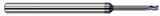 Photograph of a Harvey Tool 795993-C6 | 0.0930" (3/32) Cutter DIA x 0.0100" Radius x 0.1400" (9/64) Length of Cut x 0.5850" Reach Carbide Corner Radius End Mill for Exotic Alloys, 3 Flutes, AlTiN Nano Coated