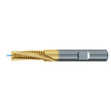 Emuge GFR35105.0060 | M6x1.00mm Thread Size x 1/4" Shank x 0.491" Flute Length x 2.500" OAL x 15 Degree Helix Angle 3 Flute TIN-T21 Coated Carbide Thread Mill