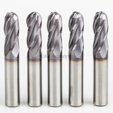 All Industrial E5250016TF | 1/4" Diameter x 1/4" Shank x 3/4" LOC x 2-1/2" OAL 4 Flute TiAlN Solid Carbide Ball End Mill