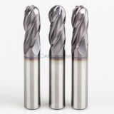 All Industrial E5250028TF | 4 Flute Ball Nose Standard Carbide End Mill, 7/16" Diameter, TiAlN