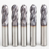 All Industrial E5250048TF | 4 Flute Ball Nose Standard Carbide End Mill, 3/4" Diameter, TiAlN