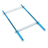 Kurt KPS-6000 parallel keeper with blue adjustable rods and rectangular metal frame for holding parallels in 6-inch vises