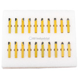 All Industrial 19874 | 20pc 3/8" C2 & C6 Carbide-Tipped Lathe Tool Bit Set Single Point Brazed