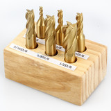 All Industrial 11906 | 6pc 1/8" - 1/2" Diameter 4 Flute TiN High Speed Steel End Mill Set