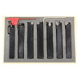 All Industrial 19995 | 7pc 3/4" Shank Indexable Turning Tool Holder with C6 Carbide TCMT Inserts (Chipbreaker)