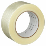 3M 7000028888 | Tartan 3.000" Size x 60.140yd OAL x 1.880" Width Polypropylene Film 8934 Filament Tape - Transparent