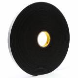 3M 7000047499 | 18.000yd Overall Length x 1.000" Width x 0.08mm Thickness Acrylic 4504 General Purpose Foam Tape - Black