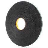 3M 7010372133 | 72.000yd Overall Length x 0.500" Width x 0.08mm Thickness Urethane 4052 General Purpose Foam Tape - Black