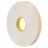 3M 7010373748 | 36.000yd Overall Length x 1.500" Width x 0.10mm Thickness Polyethylene 4496B General Purpose Foam Tape - White