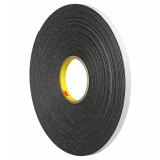 3M 7000123704 | 36.000yd Overall Length x 1.000" Width x 0.08mm Thickness Polyethylene Foam 4466 General Purpose Foam Tape - Black