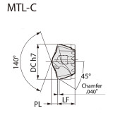 Sumitomo U101401 | SMDT2000MTL-C-ACX70 20.00mm Diameter x 14.10mm Length x 140 Degree Included Angle 2 Flute TiAlCr/TiSi Coated Carbide Replaceable Drill Tip
