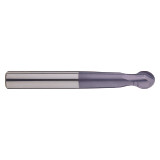 YG1 EM669100 | 10.00mm Diameter x 10.00mm Shank x 11.00mm LOC x 100.00mm OAL x 5.00mm Radius x 30 Degree Helix Angle 2 Flute ALTiN Coated Carbide Ball Nose End Mill