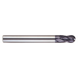YG1 EM876050 | 5.00mm Diameter x 6.00mm Shank x 6.00mm LOC x 54.00mm OAL x 2.50mm Radius x 30 Degree Helix Angle 2 Flute ALTiN Coated Carbide Ball Nose End Mill