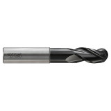 YG1 JAI59032 | 1/2" Diameter x 1/2" Shank x 5/8" LOC x 2-1/4" LBS x 4" OAL x 1/4" Radius x 37 Degree Helix Angle 3 Flute Super DLC Coated Carbide JAI59 Ball End Mill