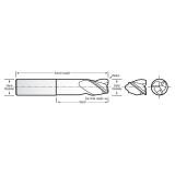 RobbJack AL3-304-24 | 0.750" Diameter x 0.750" Shank x 5.000" OAL 3 Flute Uncoated Corner Radius End Mill