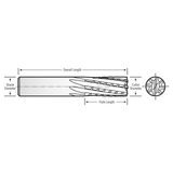 RobbJack CE-802-12-DLC | 0.375" Diameter x 0.375" Shank x 2.500" OAL 8 Flute DLC Coated Spiral Router Bit