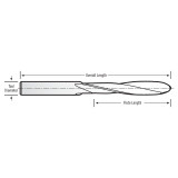 RobbJack F104-100004-1 | 0.221" Diameter x 0.221" Shank x 2.700" OAL 2 Flute DCC Coated Elliptical Point Drill