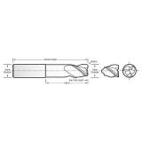 RobbJack FM-303-32-060 | 1.000" Diameter x 1.000" Shank x 6.000" OAL 3 Flute Uncoated Square End Mill