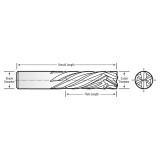 RobbJack MCR-402-06-D | 6.00mm Diameter x 6.00mm Shank x 63.00mm OAL 4 Flute DCC Coated Spiral Router Bit