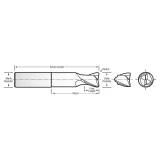 RobbJack MFM-202-16-DLC | 16.00mm Diameter x 16.00mm Shank x 130.00mm OAL x 2 Flute DLC Coated Square End Mill