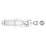 RobbJack MFM-203-08-DLC | 8.00mm Diameter x 8.00mm Shank x 80.00mm OAL x 2 Flute DLC Coated Square End Mill