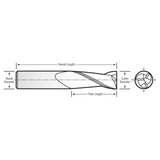 RobbJack MNR-303-05-DLC | 5.00mm Diameter x 5.00mm Shank x 50.00mm OAL 3 Flute DLC Coated Square End Mill