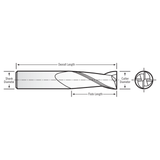 RobbJack MTS-401-04 | 4.00mm Diameter x 4.00mm Shank x 50.00mm OAL 4 Uncoated Square End Mill