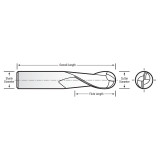 RobbJack SB-201-09-A | 0.281" Diameter x 0.313" Shank x 2.500" OAL 2 Flute AlTiN Coated Ball End Mill