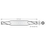 RobbJack T6-400-02-T | 0.063" Diameter x 0.188" Shank x 2.500" OAL 4 Flute TiN Coated Double Ended Square End Mill