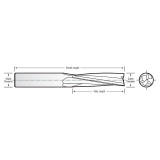 RobbJack WD1-310-24 | 0.750" Diameter x 0.750" Shank x 5.250" OAL 3 Flute Uncoated Straight Flute Drill Bit