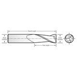 RobbJack MC1-301-06 | 6.00mm Cutting Diameter x 6.00mm Shank x 57.00mm OAL 3 Flute Uncoated Square End Mill