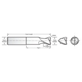 RobbJack MFM-204-16-200 | 16.00mm Cutting Diameter x 16.00mm Shank x 130.00mm OAL 2 Flute Uncoated Square End Mill