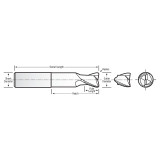 RobbJack MFM-304-10-150 | 10.00mm Cutting Diameter x 10.00mm Shank x 100.00mm OAL 3 Flute Uncoated Square End Mill