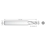 RobbJack MSR-4-150-C | 1.50mm Cutting Diameter x 3.00mm Shank x 38.00mm OAL 4 Flute TiCN Coated Square End Mill