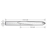 RobbJack PCD-11862-2510 | 0.251" Cutting Diameter x 0.251" Shank x 2.700" OAL Flute Uncoated PCD Tipped Drill
