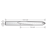 RobbJack PCD-11987-0980 | 0.098" Cutting Diameter x 0.125" Shank x 1.500" OAL Flute Uncoated Tipped Drill Bit