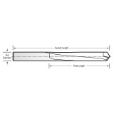 RobbJack PCD-13520-2210 | 0.221" Cutting Diameter x 0.250" Shank x 2.700" OAL 2 Flute Uncoated Tipped Drill Bit