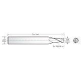 RobbJack SR-2-035-T | 0.035" Cutting Diameter x 0.125" Shank x 1.500" OAL 2 Flute TiN Coated Square End Mill