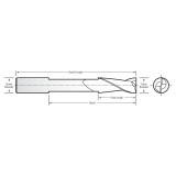 RobbJack EX-204-12-NF | 0.375" Diameter x 0.375" Shank x 3.500" OAL 2 Flute Uncoated Square End Mill