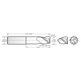 RobbJack FM-305-08-030-DLC | 0.250" Diameter x 0.250" Shank x 3.000" OAL 3 Flute DLC Coated Square End Mill