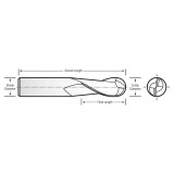 RobbJack MSB-201-20 | 20.00mm Diameter x 20.00mm Shank x 92.00mm OAL 2 Flute Uncoated Ball End Mill