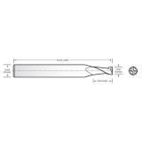 RobbJack SR-4-055 | 0.055" Diameter x 0.125" Shank x 1.500" OAL 4 Flute Uncoated Square End Mill