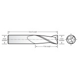 RobbJack TS-301-02-A | 0.063" Diameter x 0.125" Shank x 1.500" OAL 3 Flute AlTiN Coated Square End Mill