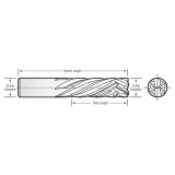 RobbJack MCE-602-06 | 6.00mm Diameter x 6.00mm Shank x 63.00mm OAL 6 Flute Uncoated Spiral Router Bit