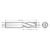 RobbJack STR-303-08-C | 0.250" Diameter x 0.250" Shank x 2.500" OAL 3 Flute TiCN Coated Roughing End Mill