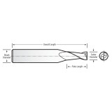 RobbJack T12-201-06-DLC | 0.188" Diameter x 0.375" Shank x 2.500" OAL 2 Flute DLC Coated Square End Mill
